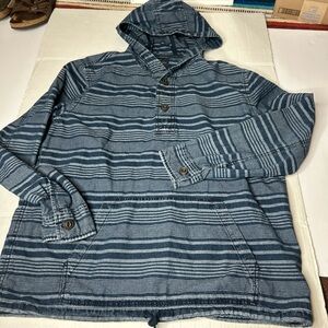 American Eagle Striped Blue on blue cotton Hooded Pullover